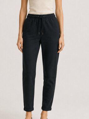 Zara Black Drawstring Pull-On Tapered Ankle Pants Size S MEX 30